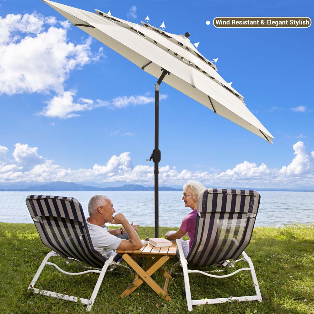 3 tiered patio umbrellas Patio Umbrella Tilt 3-Tiered 9ft 8-Rib