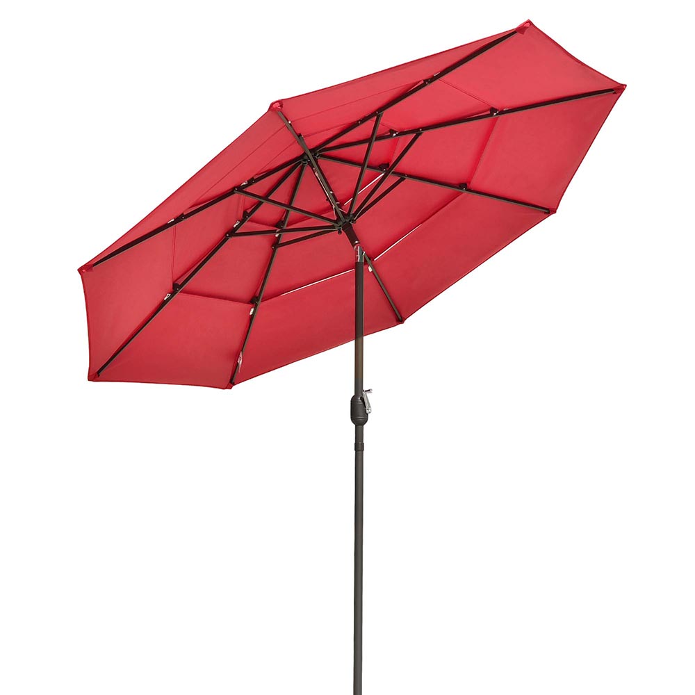 9 ft steel tilt patio umbrella in emerald coast Patio Umbrella Tilt 3-Tiered 9ft 8-Rib