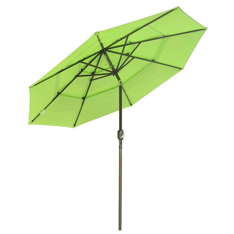 TheDisplayOutlet Patio Umbrella Tilt 3-Tiered 9ft 8-Rib, Green Glow Image