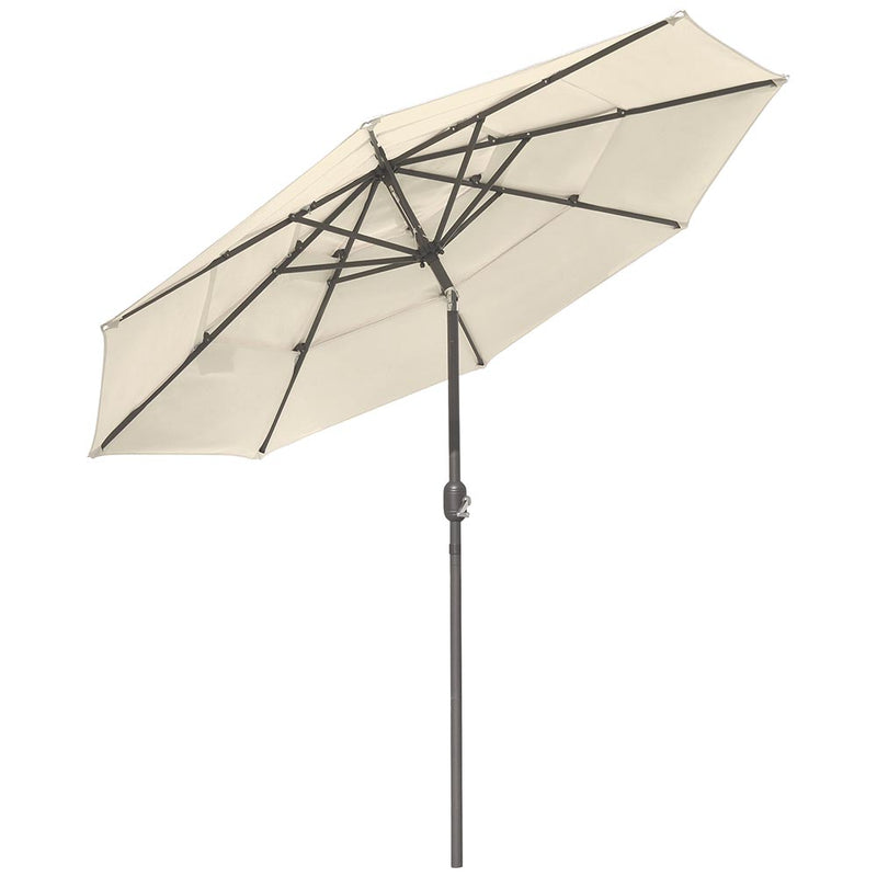 Patio Umbrella Tilt 3-Tiered 10ft 8-Rib