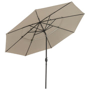 Patio Umbrella Tilt 3-Tiered 11ft 8-Rib