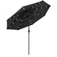 TheDisplayOutlet Solar Patio Umbrella w/ Light Bulbs Tilt 3-Tiered 9ft 8-Rib, Black Image