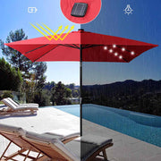 TheDisplayOutlet Square Solar Patio Umbrella w/ Light Bulbs Tilt 9ft 8-Rib Image