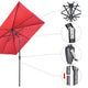 Square Solar Patio Umbrella w/ Light Bulbs Tilt 10ft 8-Rib