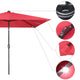 Square Solar Patio Umbrella w/ Light Bulbs Tilt 10ft 8-Rib