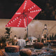 Square Solar Patio Umbrella w/ Light Bulbs Tilt 10ft 8-Rib