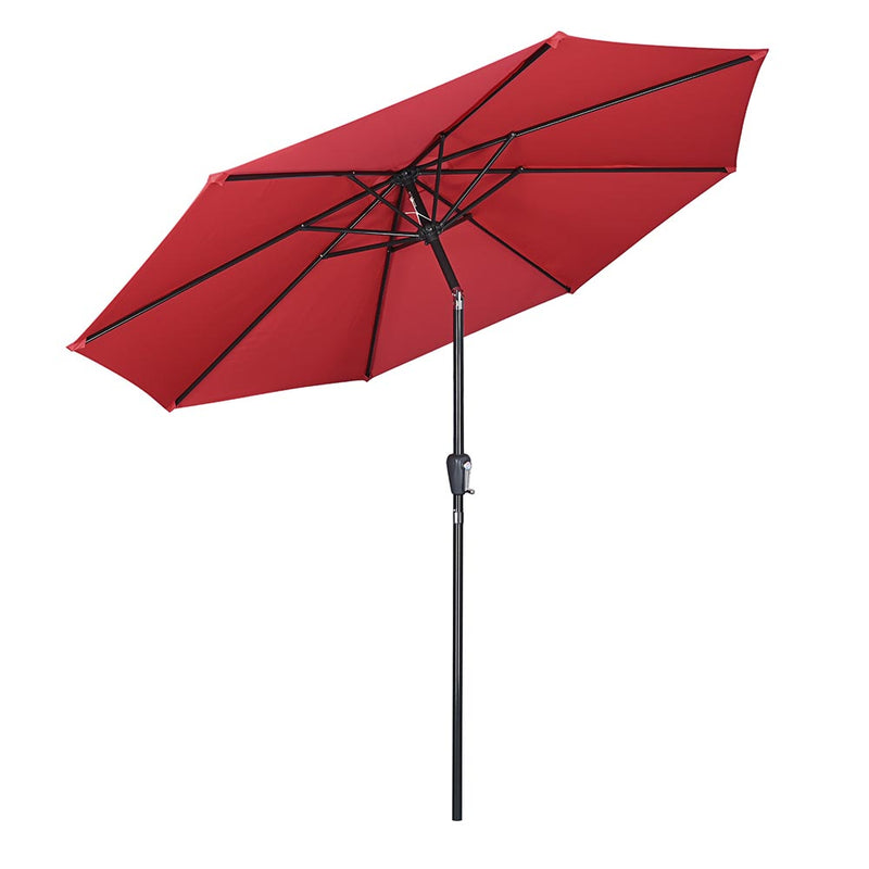 TheDisplayOutlet Patio Umbrella Tilt 9ft 8-Rib 220 gsm Canopy UV50+, Red Image