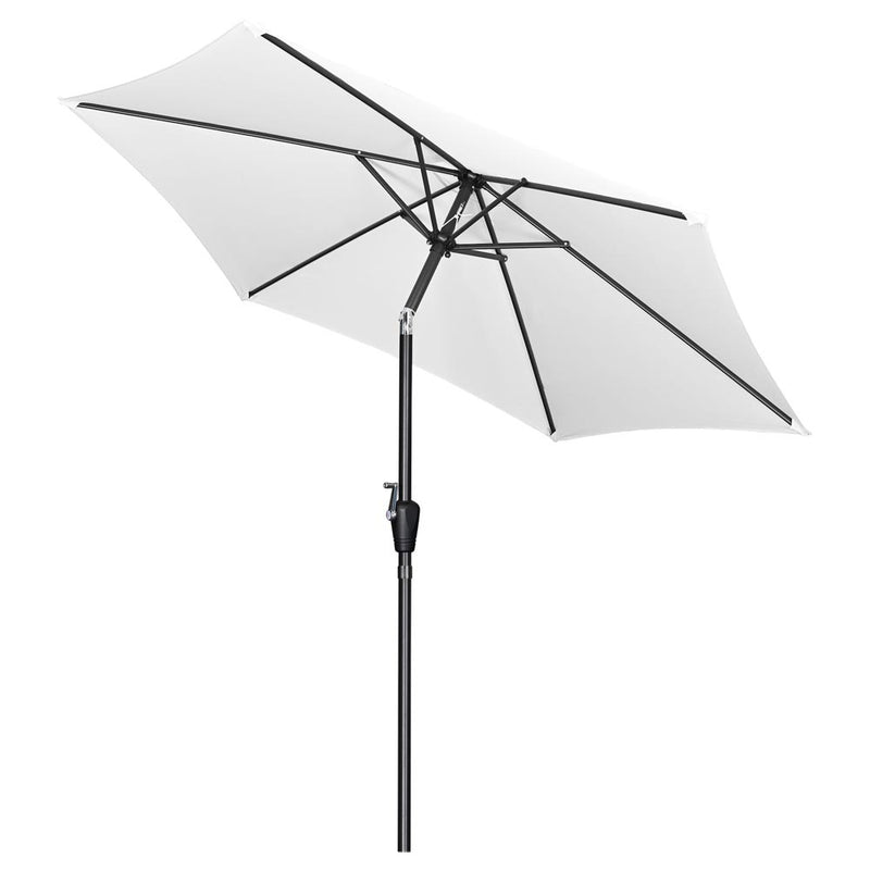 TheDisplayOutlet Patio Umbrella Tilt Metal 8ft 6-Rib, White Image