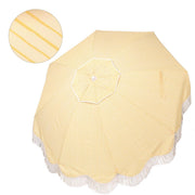 TheDisplayOutlet 6 ft 8-Rib Fringe Beach Umbrella Tilt with Weighted Base Image