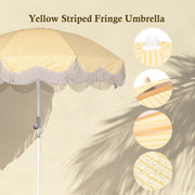 TheDisplayOutlet Beach Umbrella 6ft 8-Rib with Screw-in Anchor Image