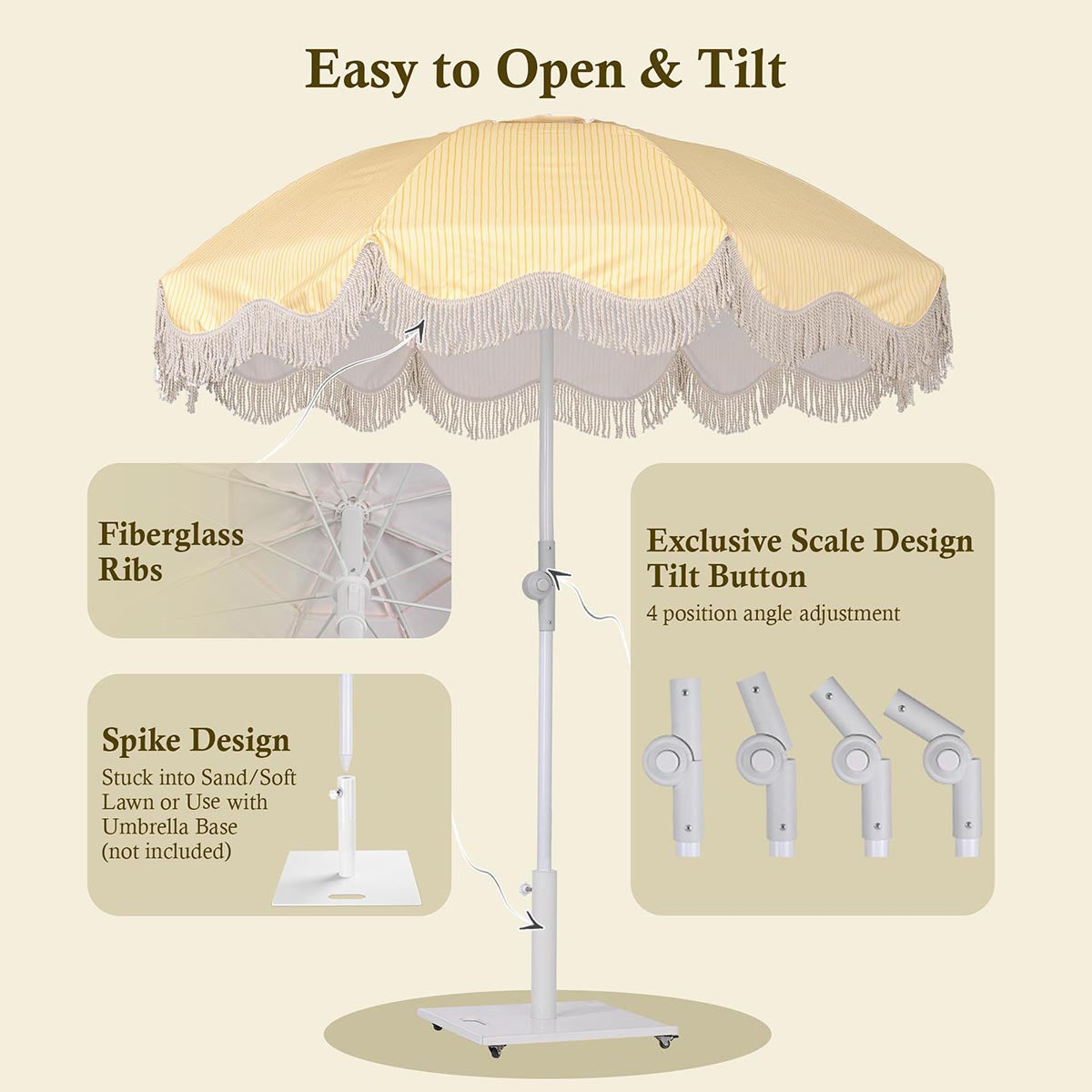 6 ft patio umbrella with stand 6ft Beach Umbrella for Swimming Pool Mobile Bar Cart