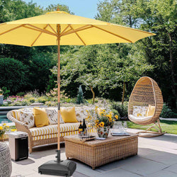 Patio Umbrella Wooden 13ft 8-Rib with Weighted Base