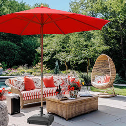 Patio Umbrella Wooden 13ft 8-Rib with Weighted Base