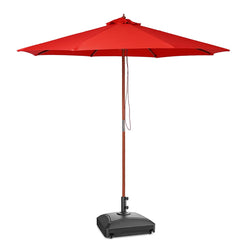 Patio Umbrella Wooden 9ft 8-Rib with Weighted Base