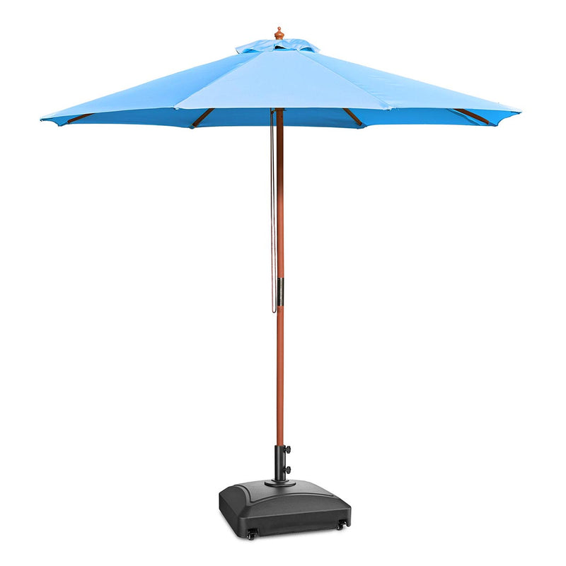Patio Umbrella Wooden 9ft 8-Rib with Weighted Base