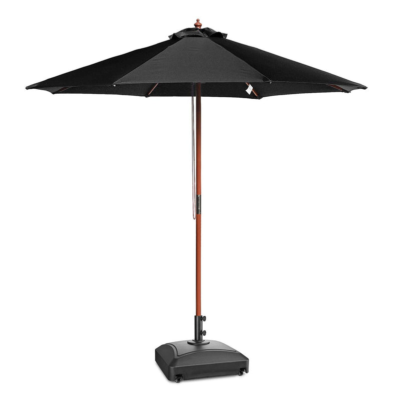Patio Umbrella Wooden 9ft 8-Rib with Weighted Base