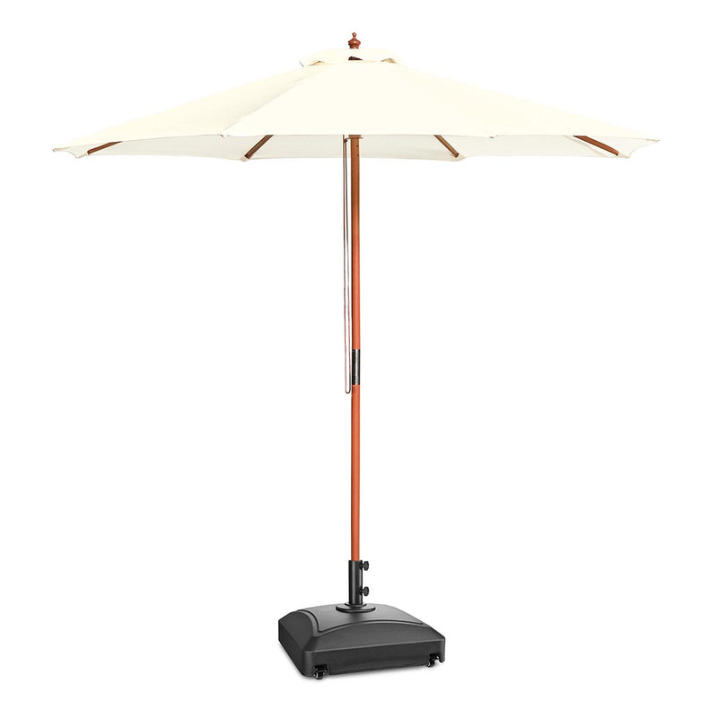 Patio Umbrella Wooden 9ft 8-Rib with Weighted Base