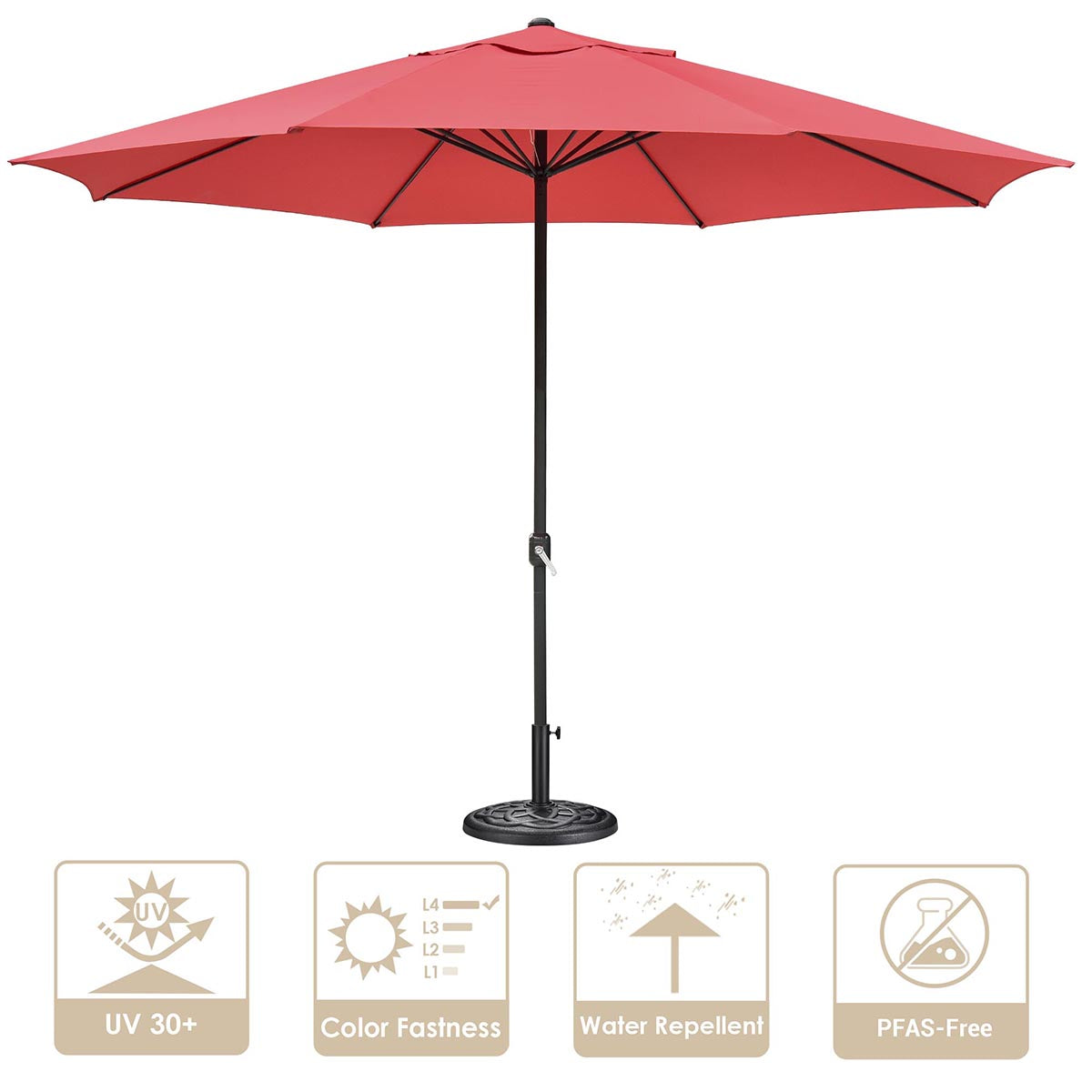 keter patio umbrella base table 13ft Outdoor Table Umbrella with Concrete Umbrella Base