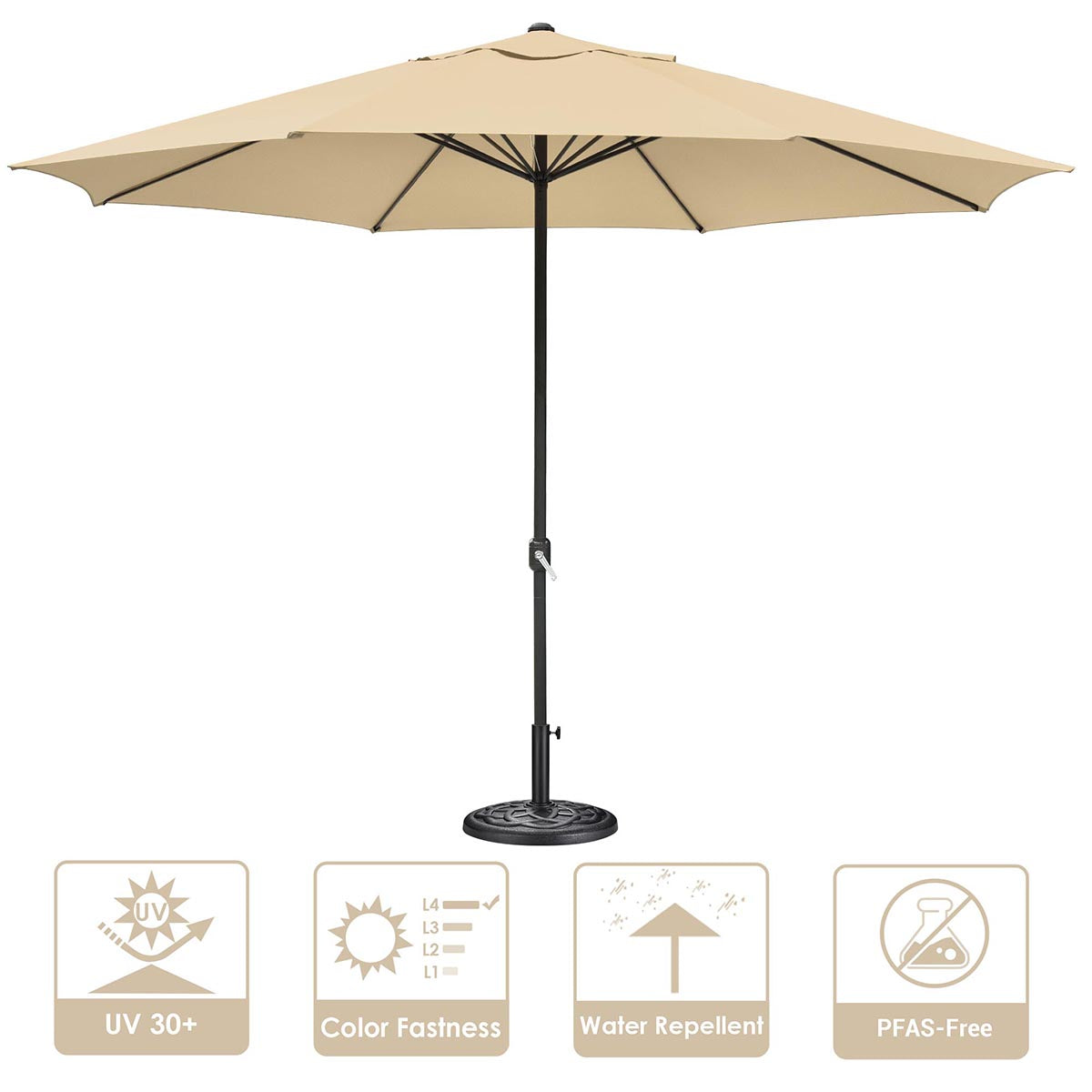 concrete patio table with umbrella 13ft Outdoor Table Umbrella with Concrete Umbrella Base