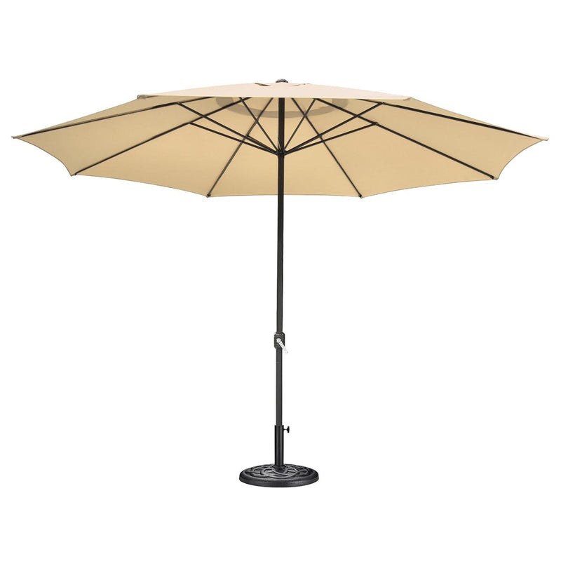 13ft Outdoor Table Umbrella with Concrete Umbrella Base