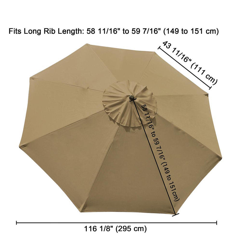 Patio Umbrella Canopy 10ft 8-Rib