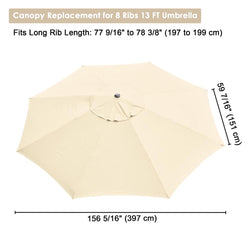 Patio Umbrella Canopy 13ft 8-Rib
