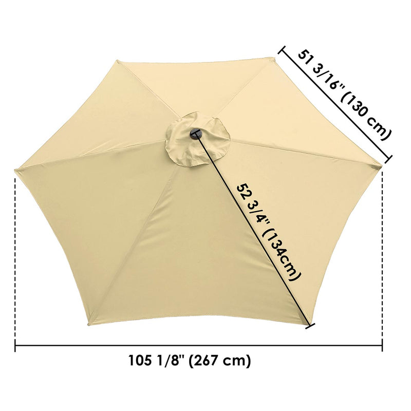 TheDisplayOutlet Patio Umbrella Canopy 9ft 6-Rib, Creamy Yellow Image