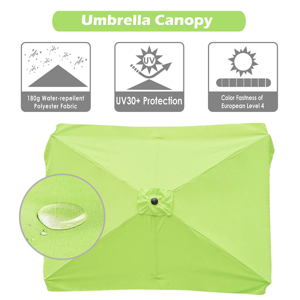 Rectangular Patio Umbrella Canopy 10x6.5ft 6-Rib Rectangular Patio Umbrella Canopy 10x6.5ft 6-Rib