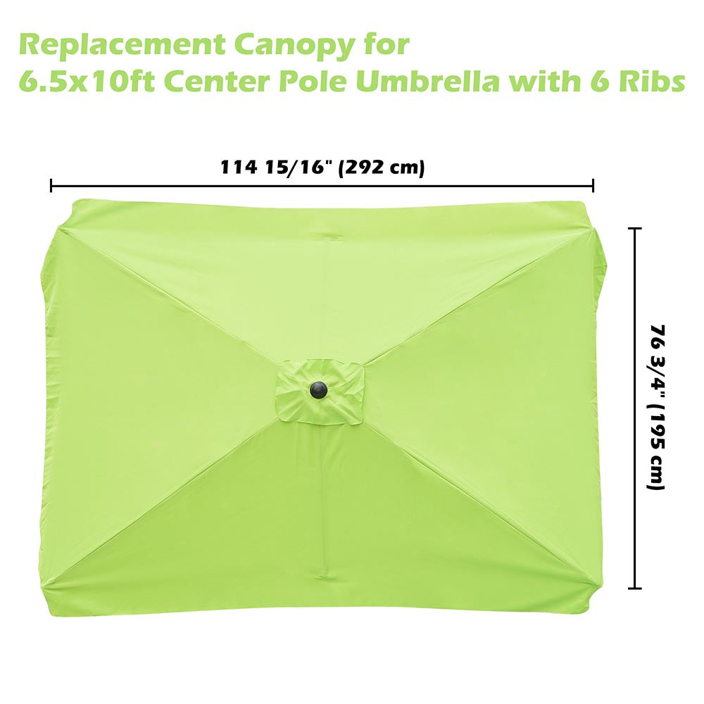 Rectangular Patio Umbrella Canopy 10x6.5ft 6-Rib