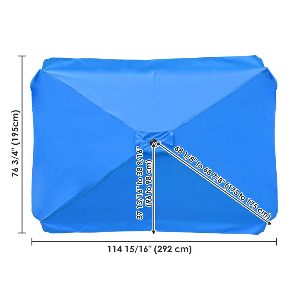 giantex 10ft patio umbrella 6 ribs Rectangular Patio Umbrella Canopy 10x6.5ft 6-Rib