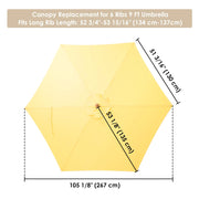 Patio Umbrella Canopy 9ft 6-Rib