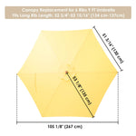 Patio Umbrella Canopy 9ft 6-Rib
