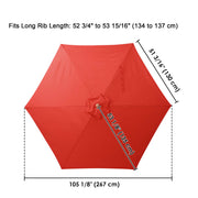 Patio Umbrella Canopy 9ft 6-Rib
