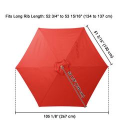 Patio Umbrella Canopy 9ft 6-Rib