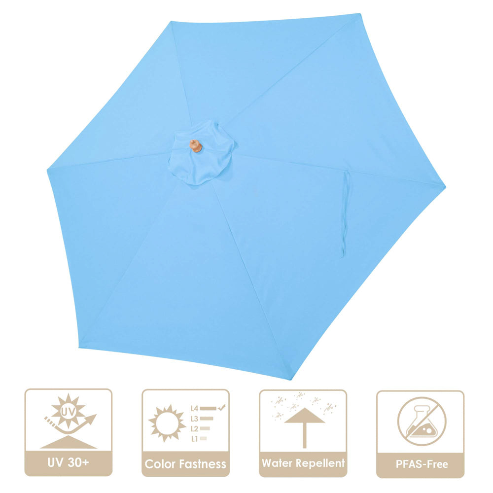 9' patio umbrella replacement canopy 6 ribs Patio Umbrella Canopy 9ft 6-Rib