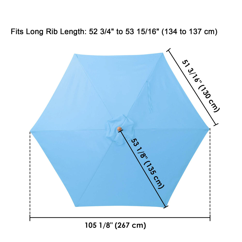 9 six arm patio umbrella cover Patio Umbrella Canopy 9ft 6-Rib