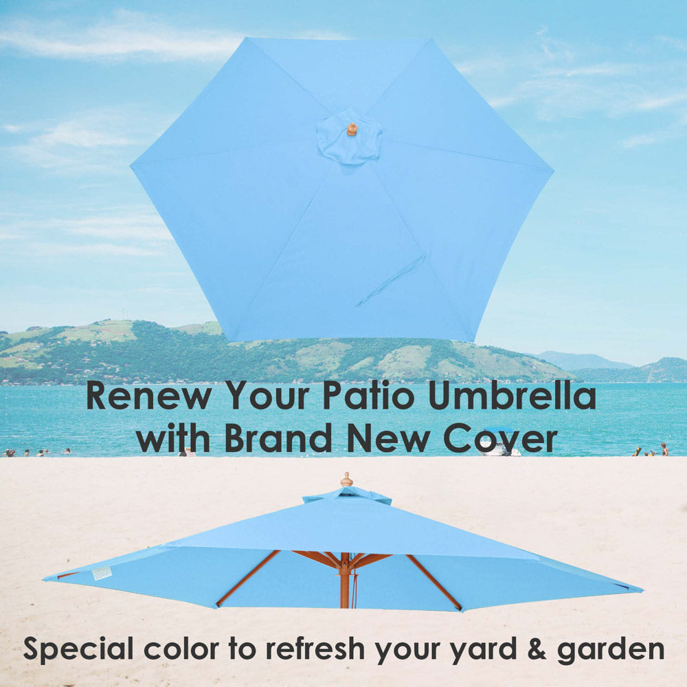 best rib for patio umbrella TheLAShop 9 ft 6-Rib Replacement Canopy and no tools are required 9ft Market Patio Umbrella 6