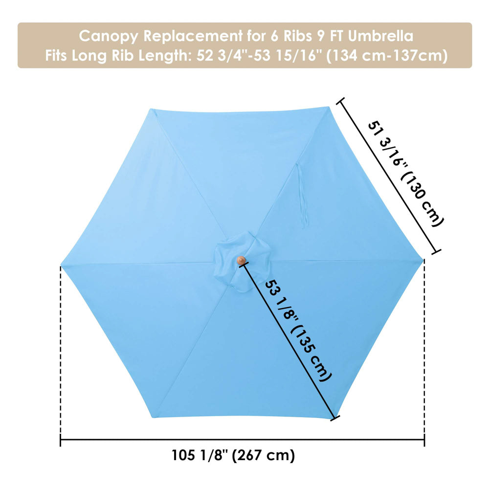 9 ft 6 ribs patio umbrella Patio Umbrella Canopy 9ft 6-Rib