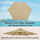 Patio Umbrella Canopy 9ft 6-Rib