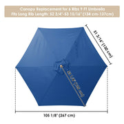 Patio Umbrella Canopy 9ft 6-Rib