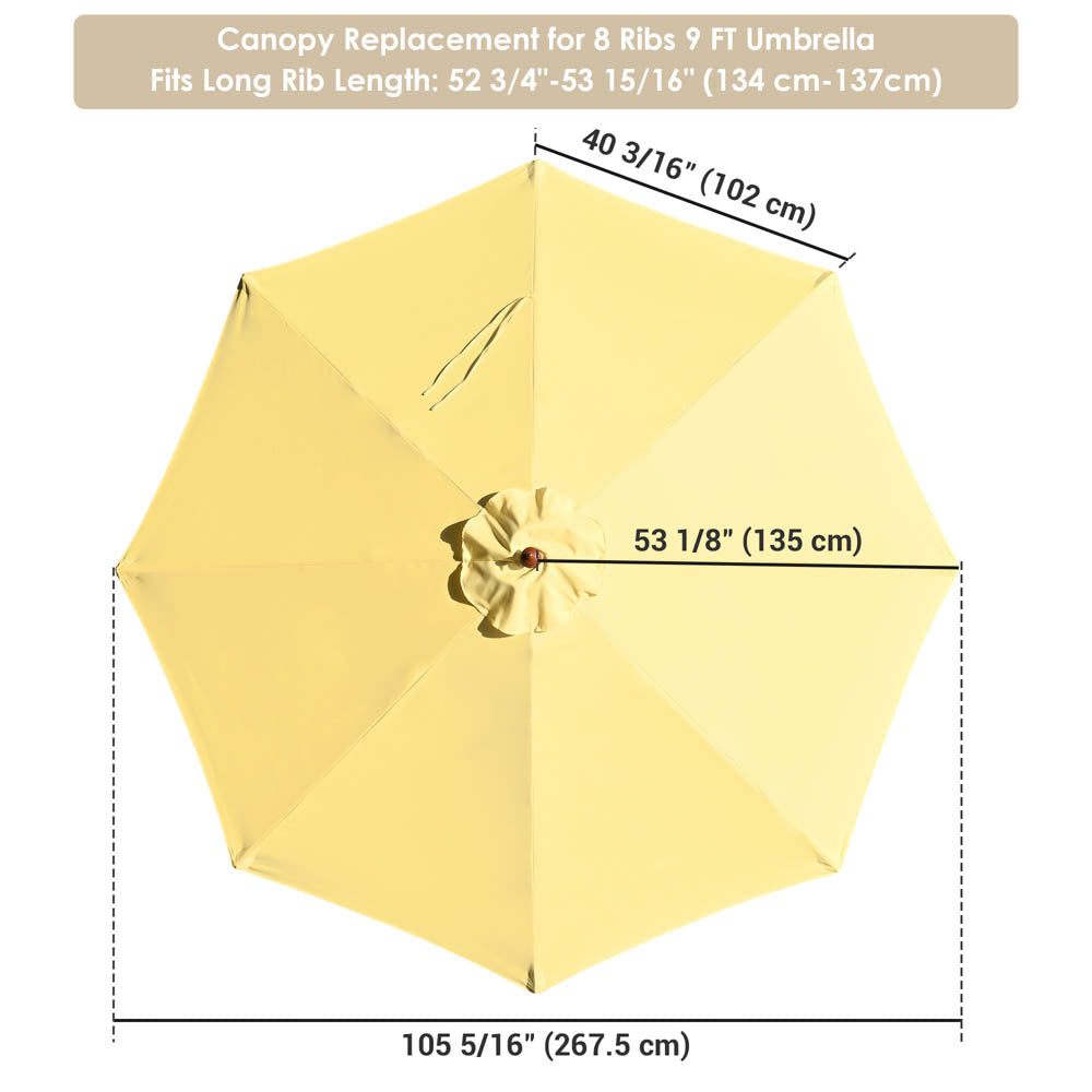 Patio Umbrella Canopy 9ft 8-Rib