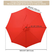 Patio Umbrella Canopy 9ft 8-Rib