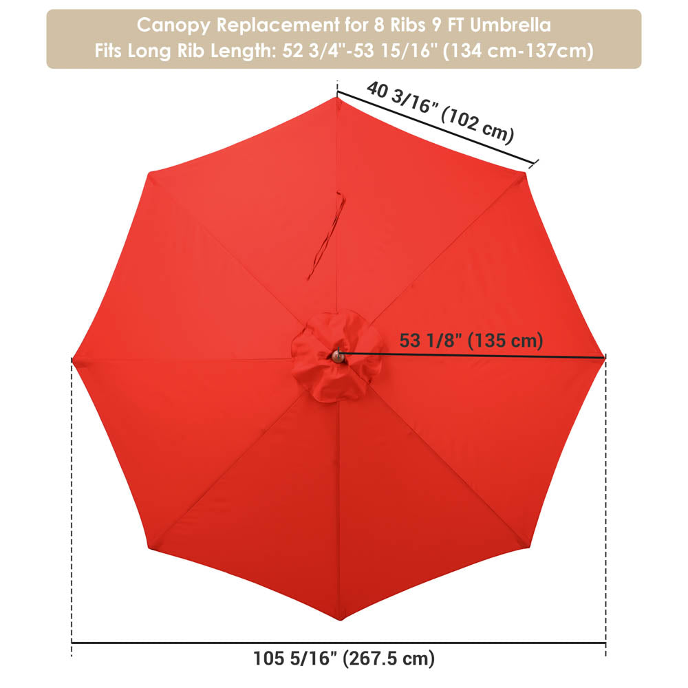 9ft patio umbrella canopy 8 ribs Patio Umbrella Canopy 9ft 8-Rib