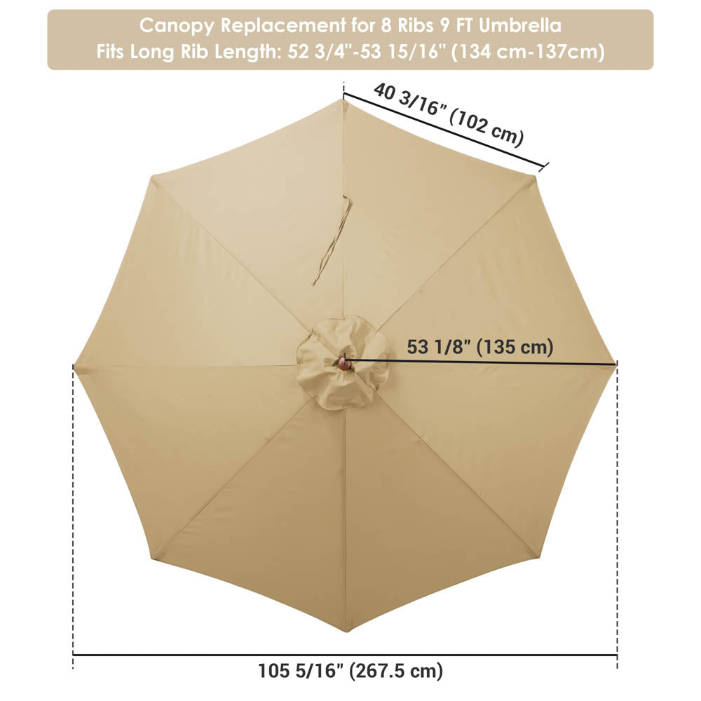9ft patio umbrella canopy Patio Umbrella Canopy 9ft 8-Rib