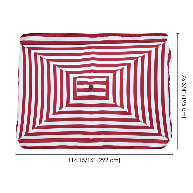 TheDisplayOutlet Rectangular Patio Umbrella Canopy 10x6.5ft 6-Rib, Red White Image
