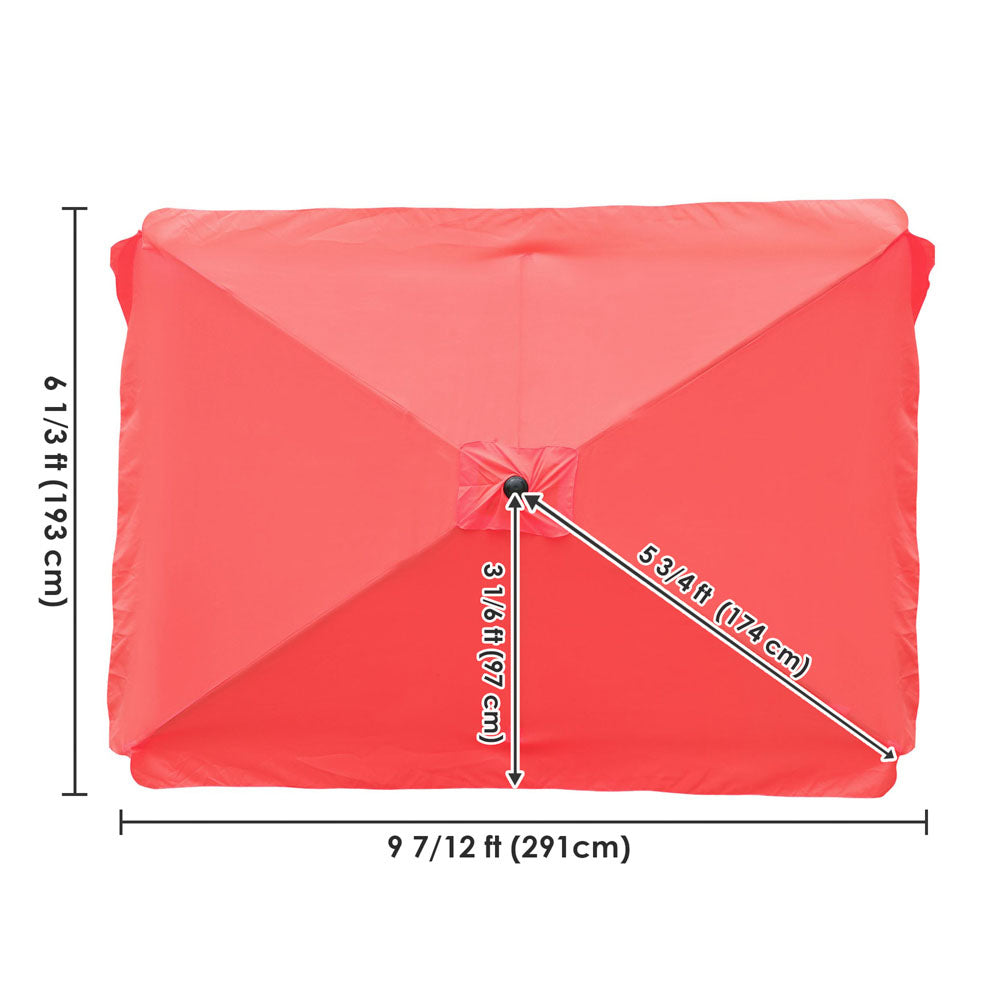 Rectangular Patio Umbrella Canopy 10x6.5ft 6-Rib Rectangular Patio Umbrella Canopy 10x6.5ft 6-Rib