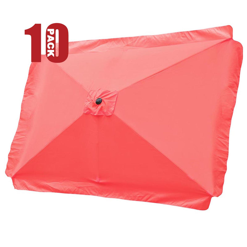 TheDisplayOutlet Rectangular Patio Umbrella Canopy 10x6.5ft 6-Rib, Living Coral(10ct.) Image