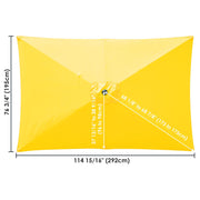 Rectangular Patio Umbrella Canopy 10x6.5ft 6-Rib w/o Edge