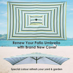 Rectangular Patio Umbrella Canopy 10x6.5ft 6-Rib w/o Edge