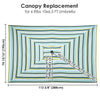Rectangular Patio Umbrella Canopy 10x6.5ft 6-Rib w/o Edge